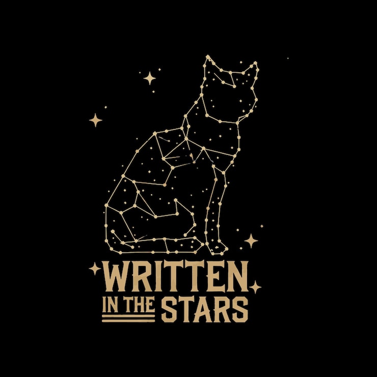 Vector cat in space t shirt design