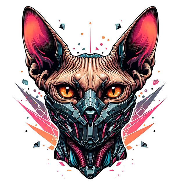 Vector cat sphink cyberpunk 06