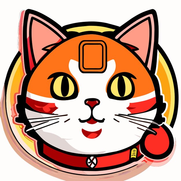 Vector cat sticker vector illustration