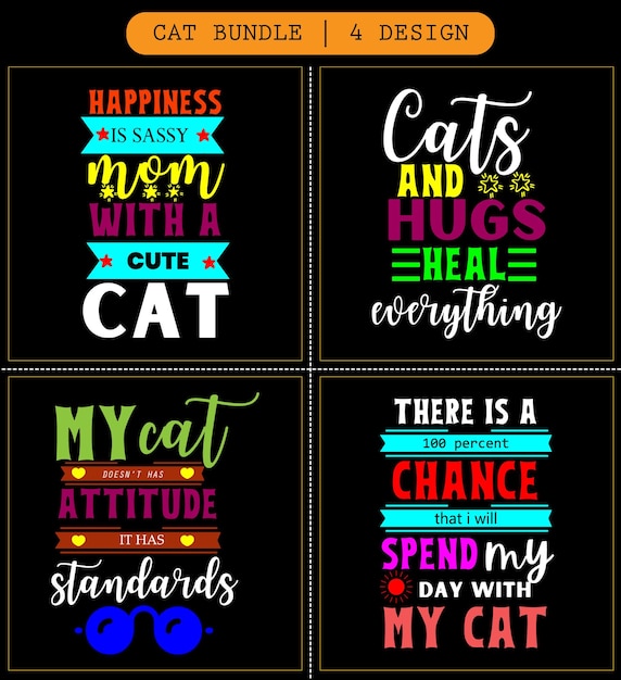 Vector cat svg bundle cat svg file cat svg cricut cat typography vector design cat gifts