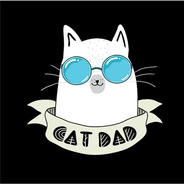 Vector cat svg t-shirt grafische typografie ontwerp