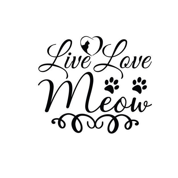 Vector cat svg typography design