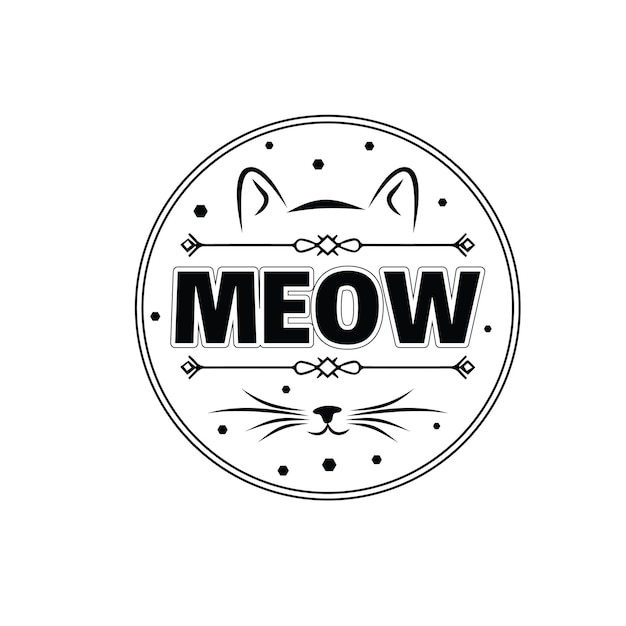 Vector cat svg typography design