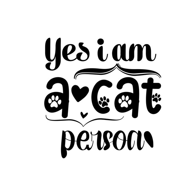 Vector cat svg typography design