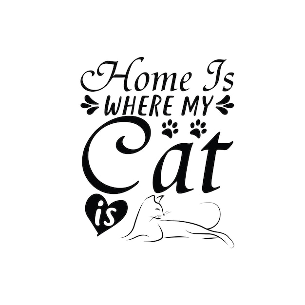 Vector cat svg typography design