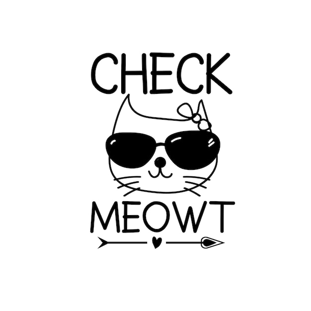 Vector cat svg typography design