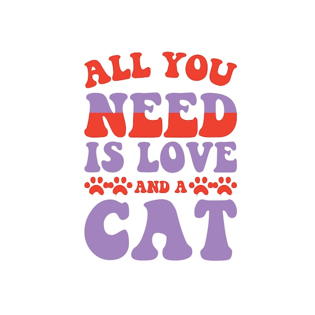 Vector cat svg typography design