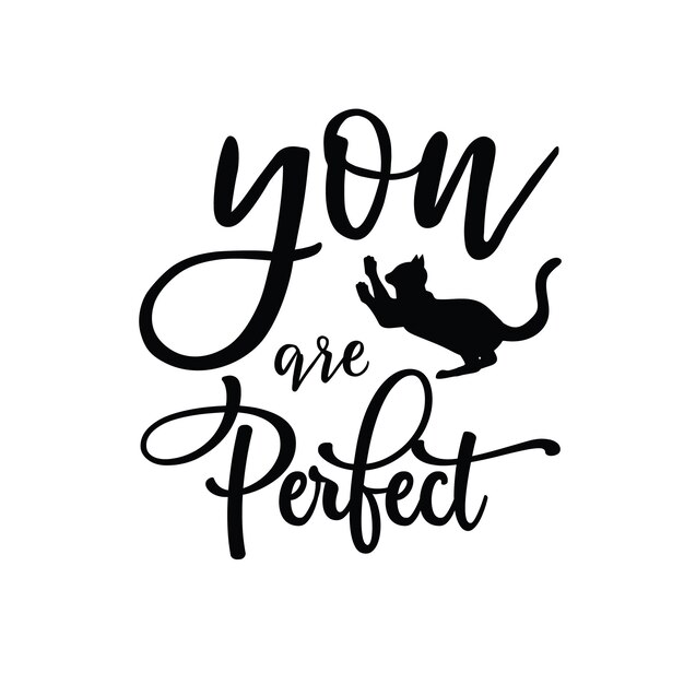 Vector cat svg typography design