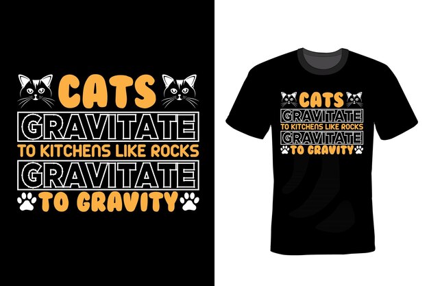 猫のtシャツデザインタイポグラフィヴィンテージ