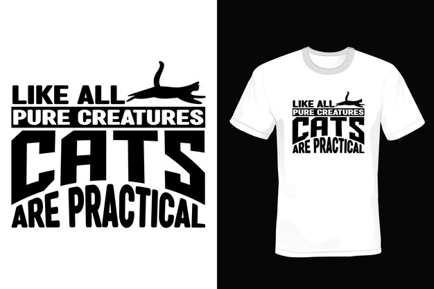 Cat T shirt design typography vintage