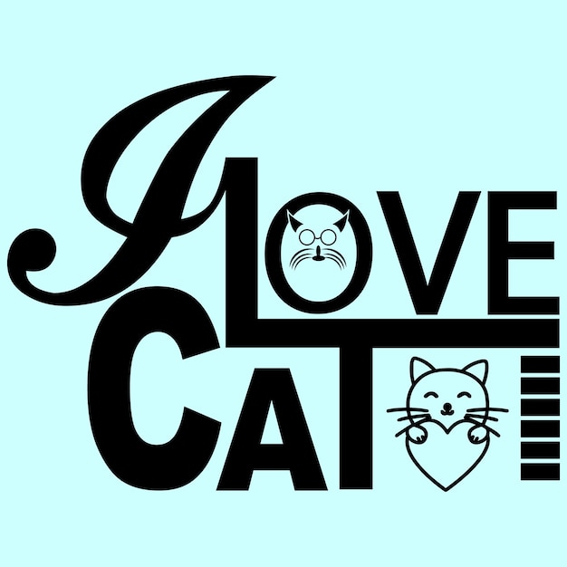 Vector cat t-shirt design