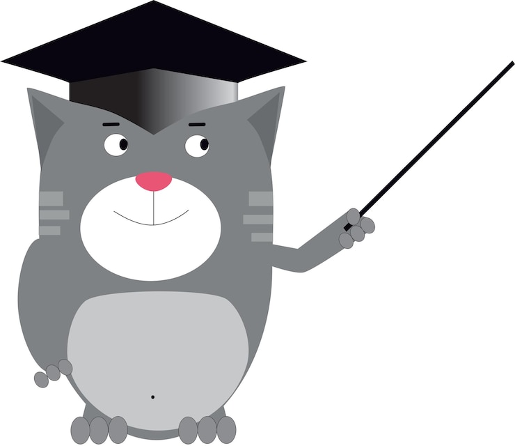 Vector cat teacher