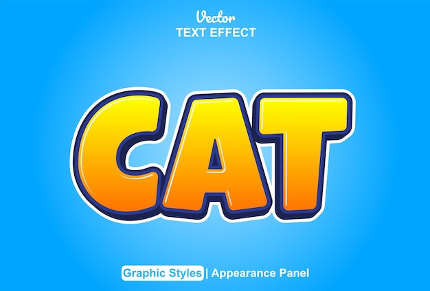 Cat text effect with graphic style and editable