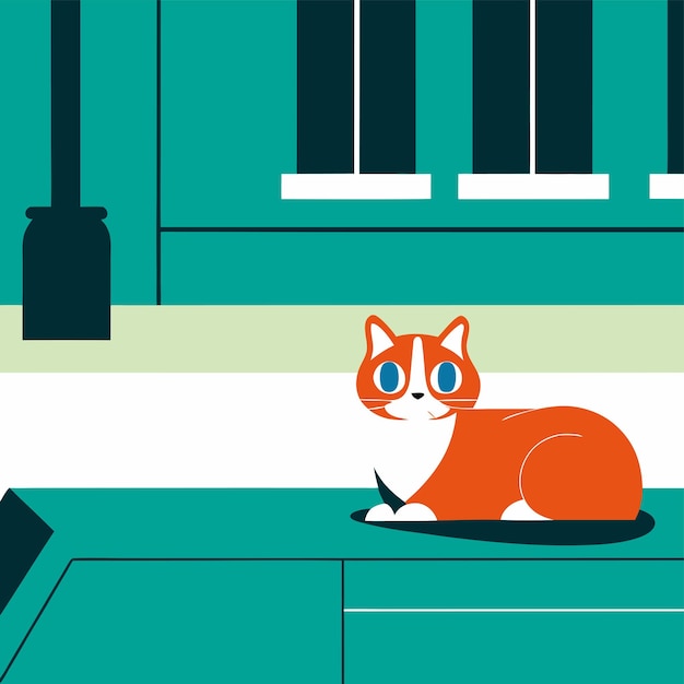a cat that is sitting on a kitchen counter