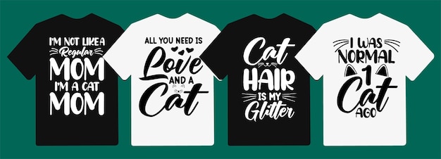 ベクトル 猫のタイポグラフィのレタリングは、tシャツのデザインバンドルを引用しています