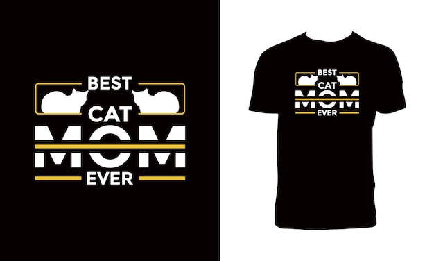 Cat Typography T Shirt Design And Illustration.