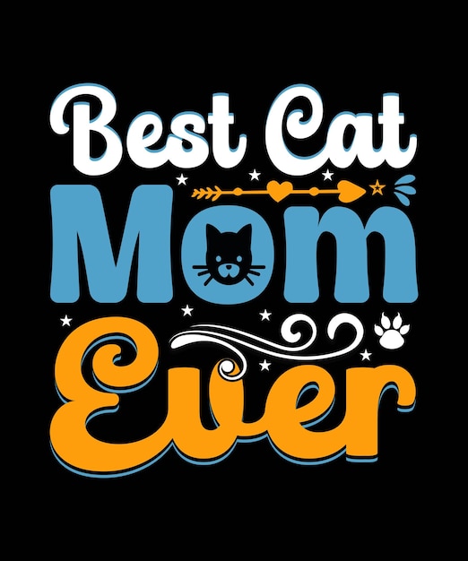 Vector cat typography t-shirt design