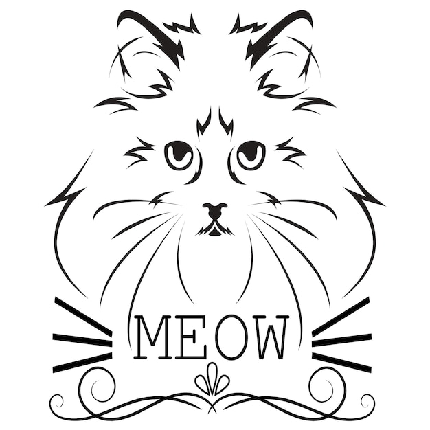 Cat typography tshirt design