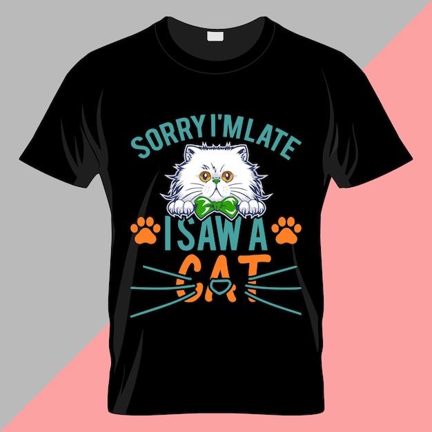 猫のタイポグラフィ T シャツのベクター デザイン