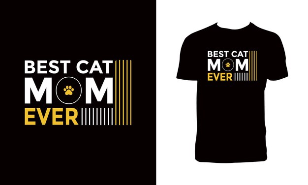 Cat Typography Vector T Shirt Design