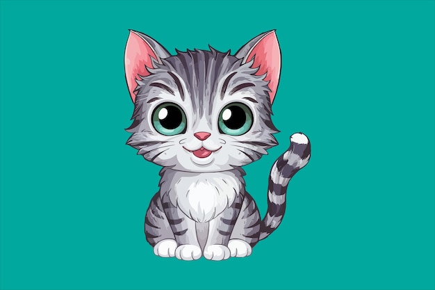 ベクトルアート イラストレーター 黒と白の猫