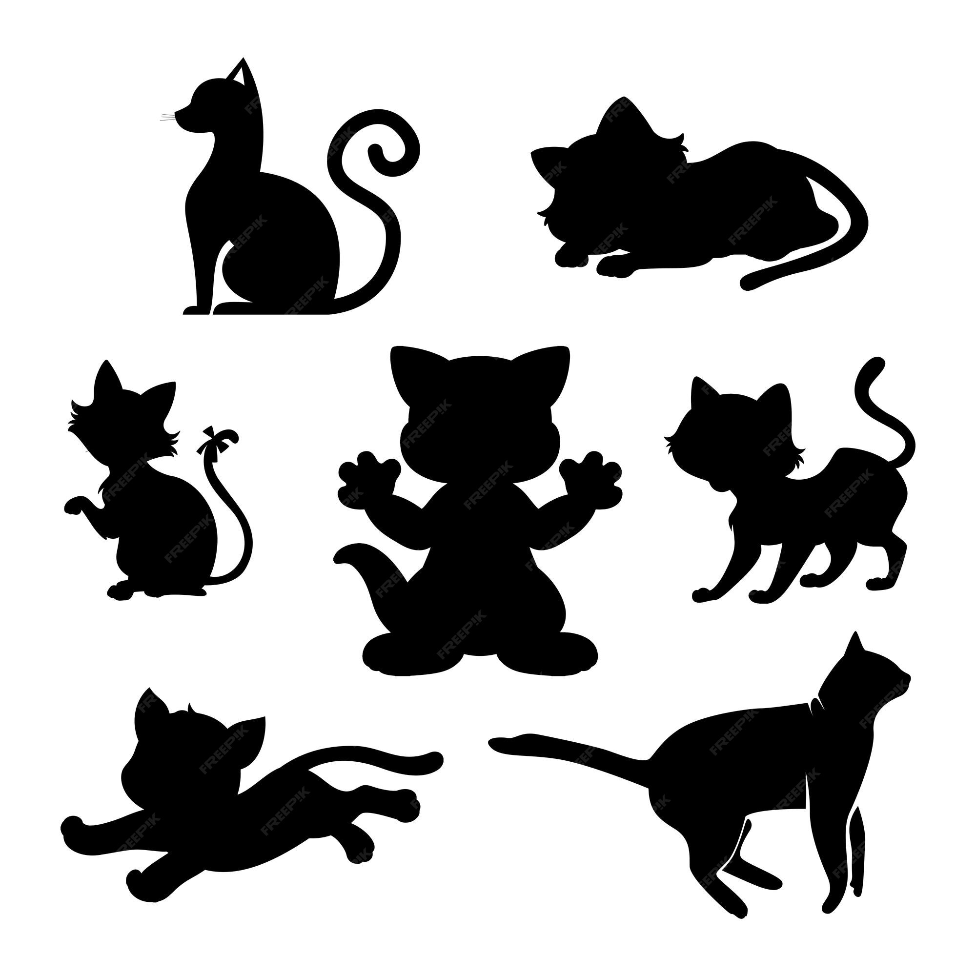 cat icons set, black and white design elements. vector illustration.  25877130 Vector Art at Vecteezy