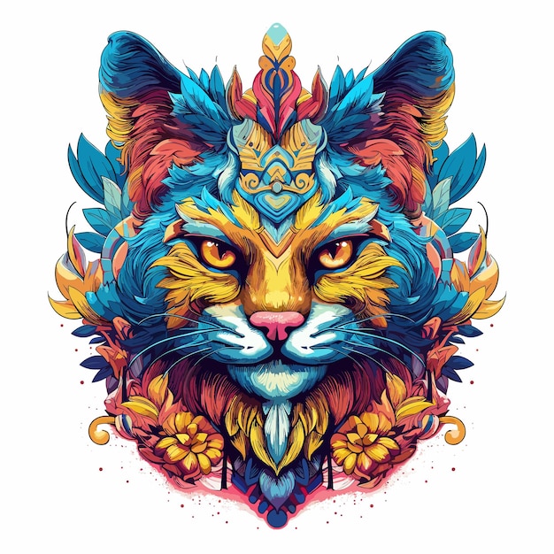 Cat vector design for t shirt prints