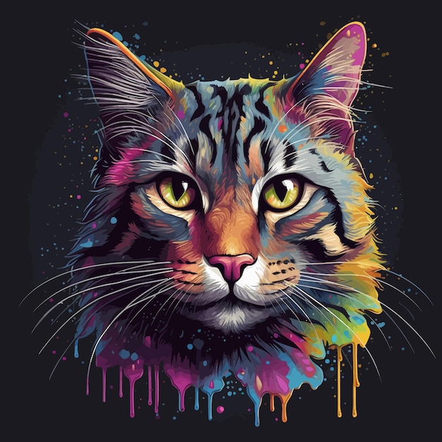 cat vector graphic Dripping copy 3