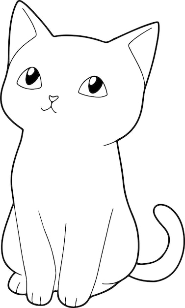 Cat vector illustration Black and white Cat coloring book or page for children