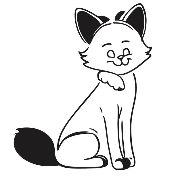 cat vector illustration doodle line art