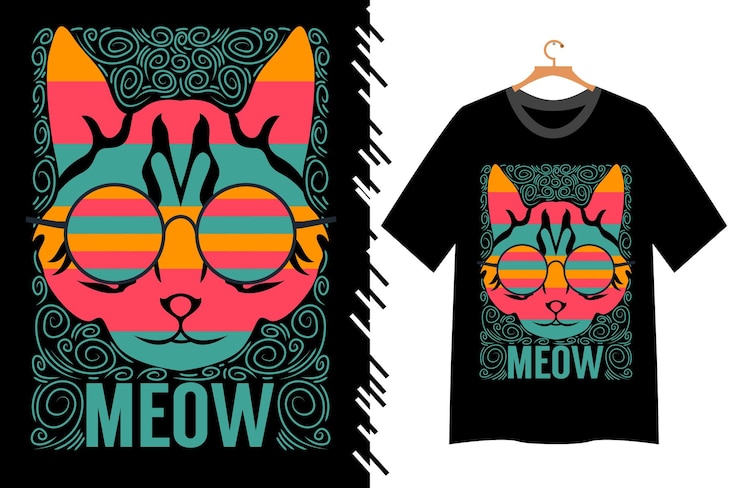 वेक्टर cat vector illustration for t shirt design and print