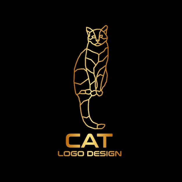 Progettazione del logo vettoriale del gatto