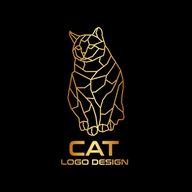 Progettazione del logo vettoriale del gatto