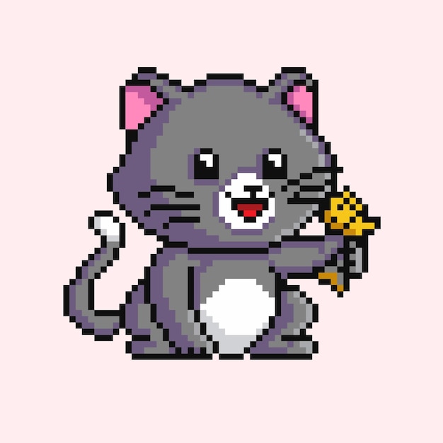 Premium Vector  Cat vector in pixel art style