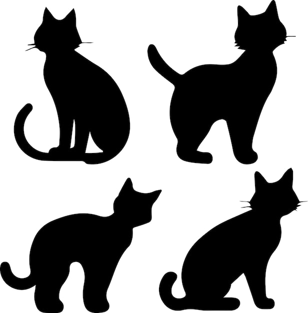 Cat Vector Silhouette Groep