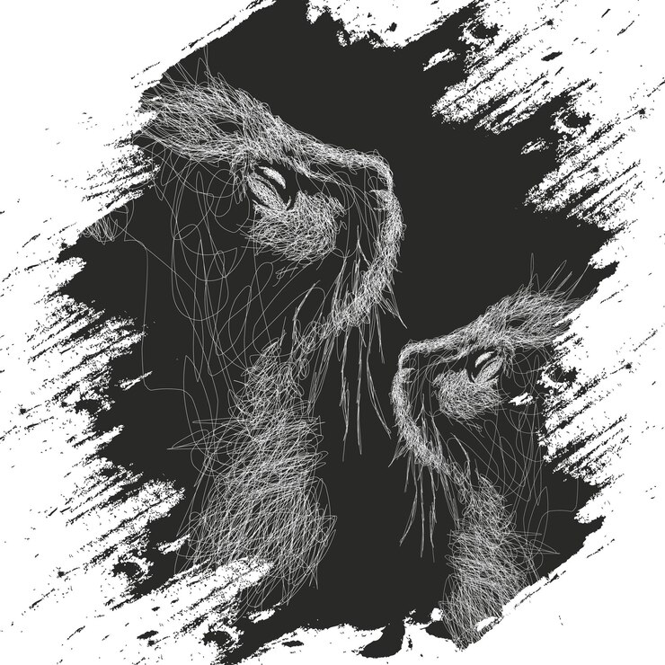 Cat vector sketch illustration scribble art