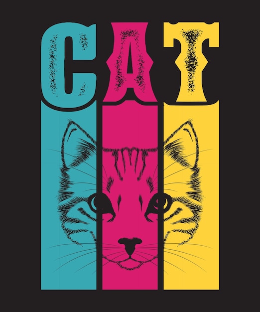 CAT VINTAGE TSHIRT DESIGN