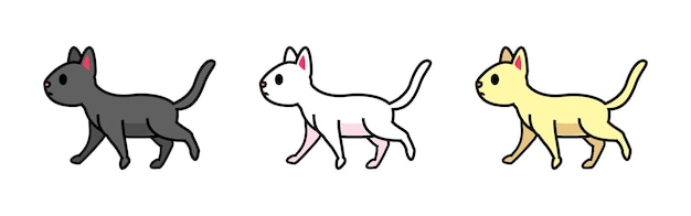 고양이 산책 만화 일러스트 레이션