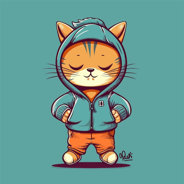 Cat wearing jacket