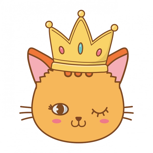 cat wink eyes with crown