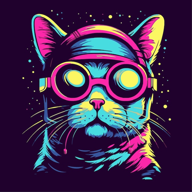 cat with pop art style