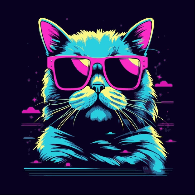 cat with pop art style