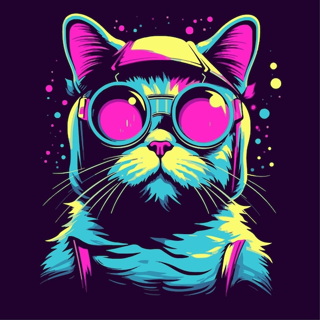 cat with pop art style