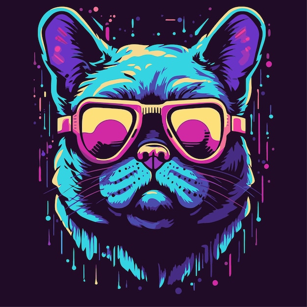 cat with pop art style