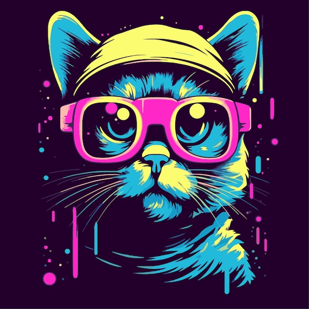 Cat with pop art style