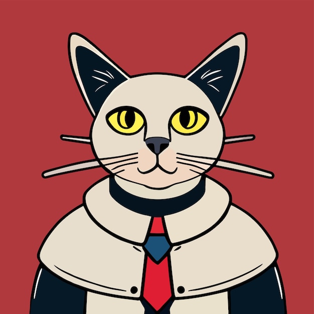 A cat with a tie that says'cat'on it