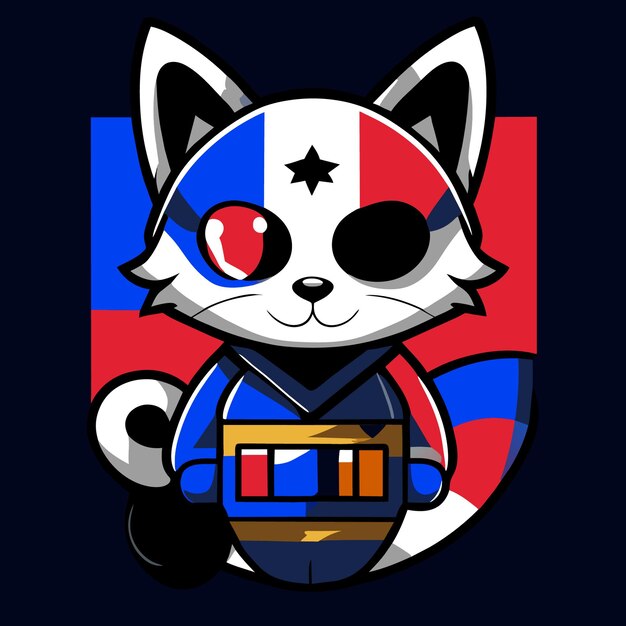 Vector cat with usa flag theme