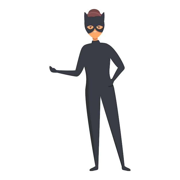 cat woman costume icon cartoon vector kid cute party children
