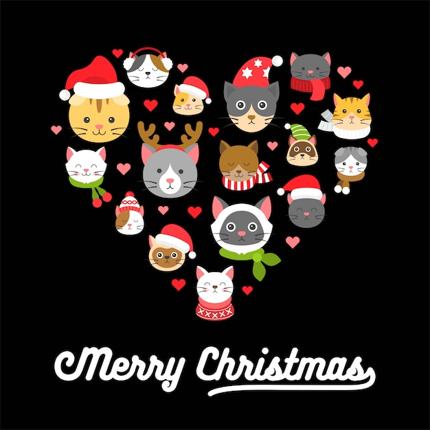 Cat xmas pattern and background