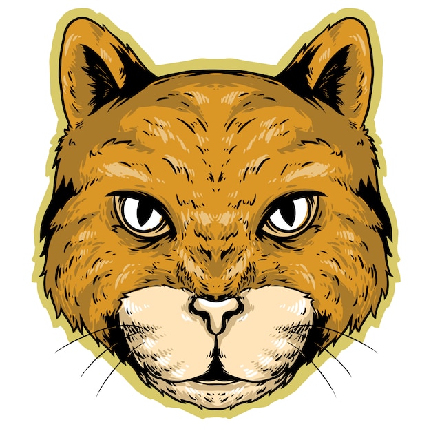 cat yellow  head mascot design